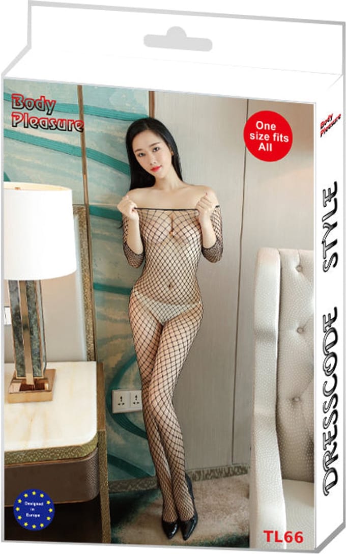 Body Pleasure TL66 Unieke Visnet Bodystocking – One Size – Luxe Cadeaubox