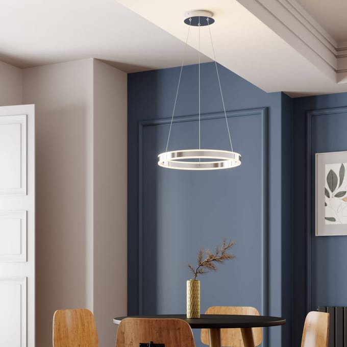 Lucande LED hanglamp Lyani, Ø 50 cm, chroom, dimbaar