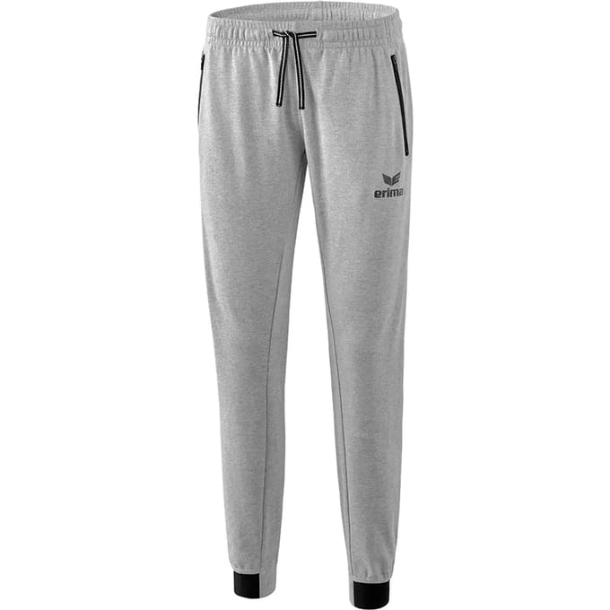 Erima Essential Sweatbroek Dames - Zwart / Licht Grey Melange | Maat: 42