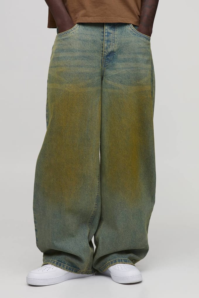 Baggy Getinte Jeans | Green | Size 44
