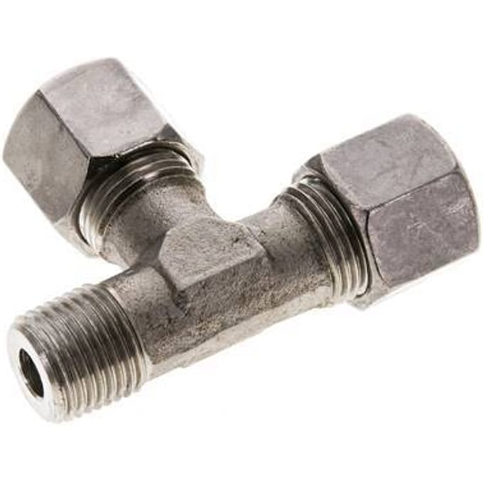 10S & M16x1.5 (con) RVS L-vorm Snijringkoppeling Buitendraad 630bar ISO 8434-1