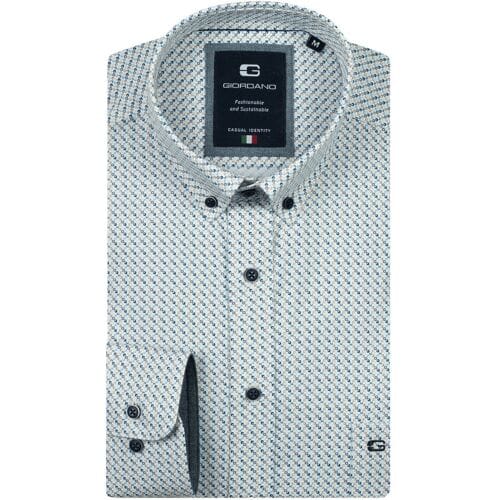 Giordano Overhemd Brando Soft Twill Fantasy Dots Pattern Navy-Multi / male