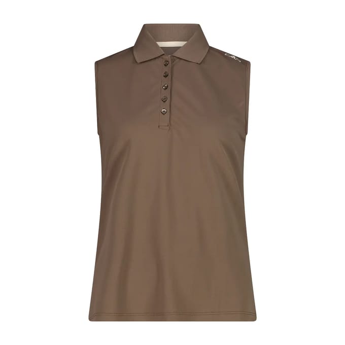 Cmp 3t59776 Mouwloze Polo Bruin L Vrouw