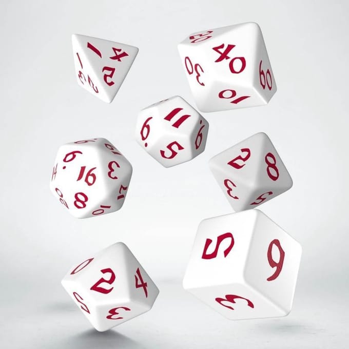 Polydice Set Q-Workshop Classic Runic White Red