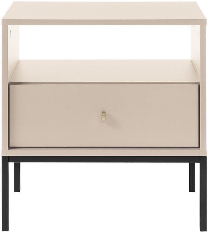 Vente-unique Nachtkastje - 1 lade en 1 nis - Beige - BOGDAN