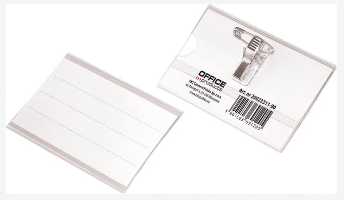 OFFICE products badge met combiklem, 90 x 57 mm 50 stuks
