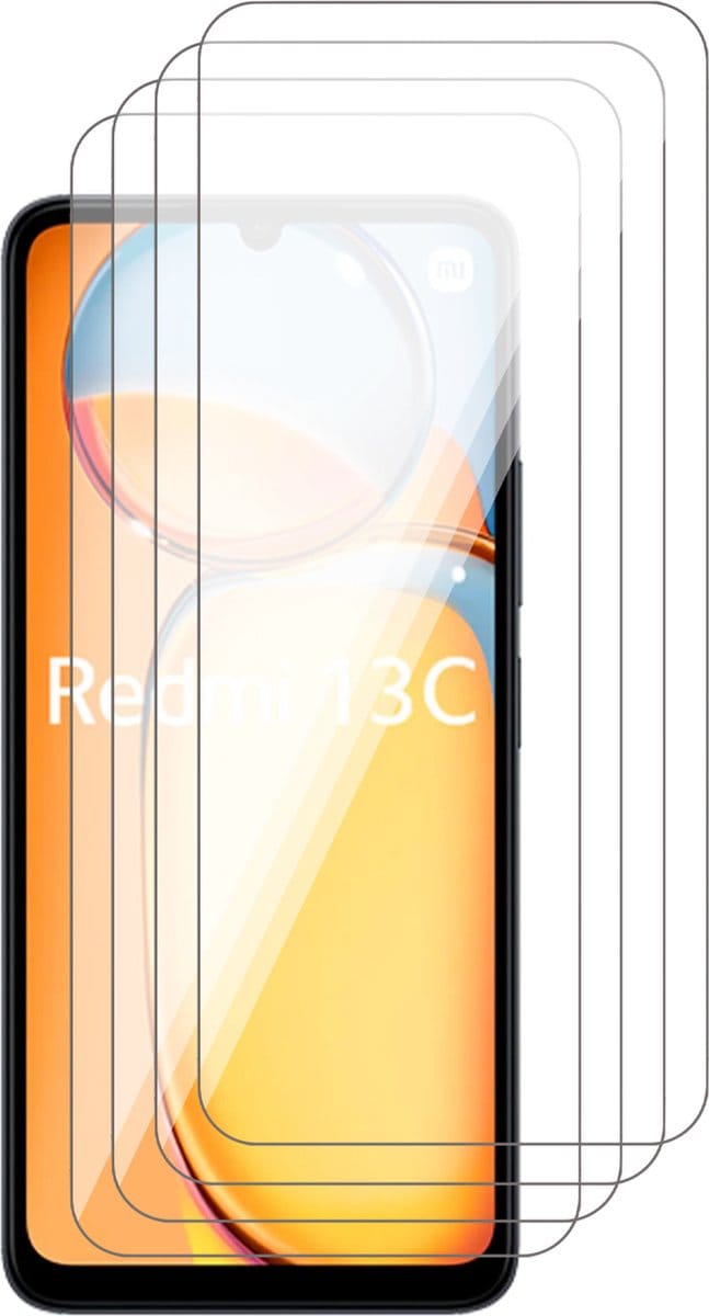 Screenprotector geschikt voor Xiaomi Redmi 13C 4G/5G - 4x Glas Screen Protector