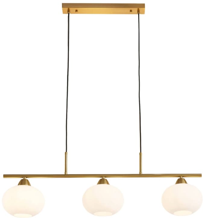 Kosilum - Alcyone - Hanglamp - Messing en wit - Metaal en glas