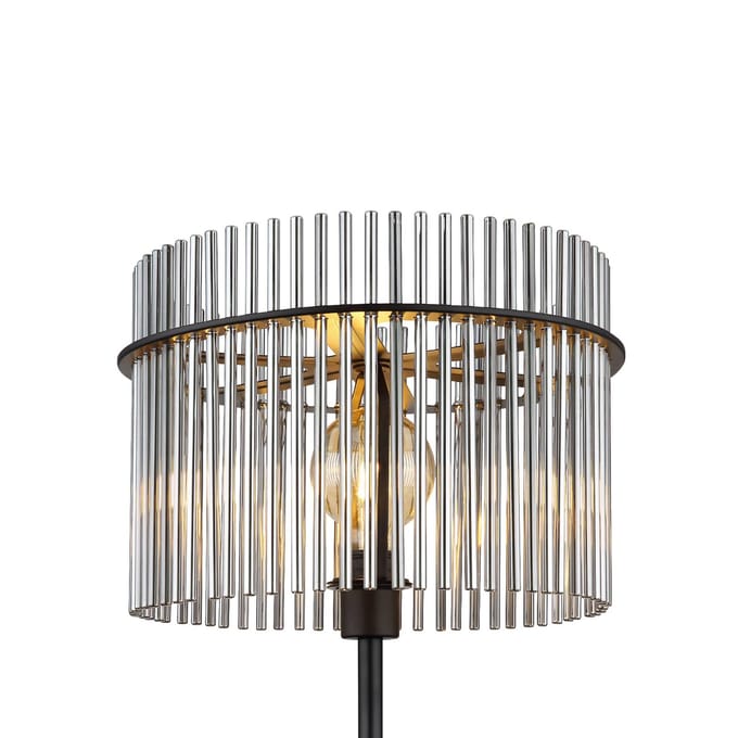 Globo - vloerlamp - Gorley - zwart - metaal - Ø 38cm - E27 - 15698S