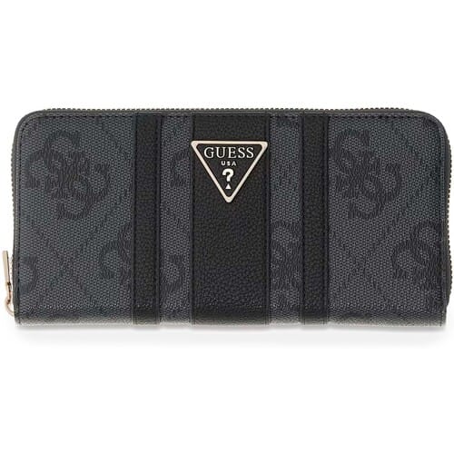 GUESS portemonnee Laurel II SLG Zip Around Wallet Coal Logo donkergrijs