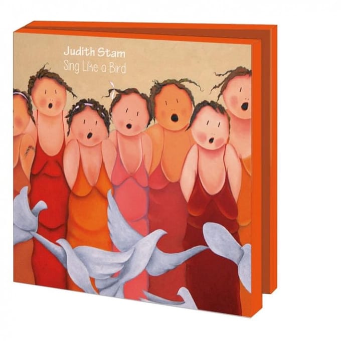 Wenskaartenmapje met enveloppen, vierkant: Sing Like a Bird, Judith Stam