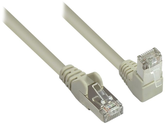 S/FTP CAT6 Gigabit netwerkkabel haaks/recht / grijs - 2 meter