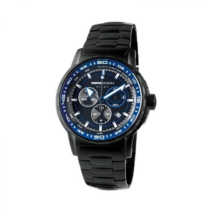 MOMO Design Pilot MD2164BK-20 Horloge Heren 46mm 5 ATM