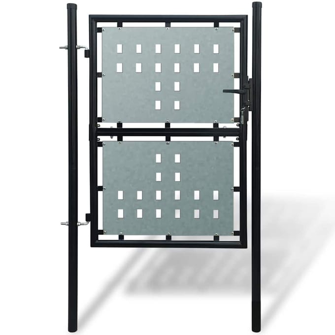 vidaXL Zwarte enkele deur schuttingpoort 100x150 cm