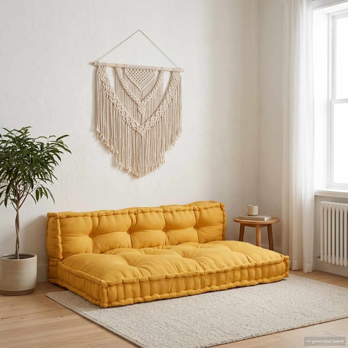 vidaXL - Pallet - Sofa - Kussen - 2 - st - Stof - Geel - 120 - x - 80 - x - 38 - cm