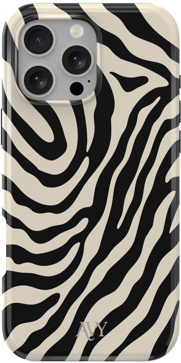 AVY Hard Shell Back Cover | geschikt voor Apple iPhone 16 Pro Max | Serengeti Zebra | Compatibel met MagSafe & Qi2