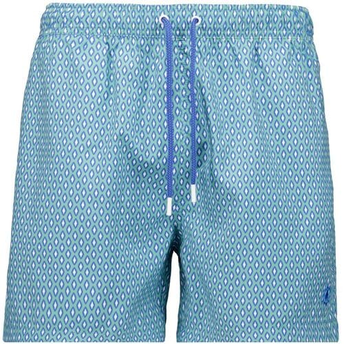 Ragman Swim Short Allover Mini Diamond Shape Pattern Lichtgroen-Blauw / male
