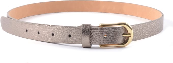 Giuliano dunne lederen riem - Brons - Metallic - Dames - Made in Italy