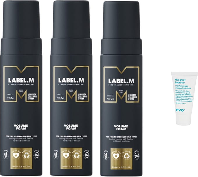 3x Label.m - Thickening - Volume Foam - 200 ml + WILLEKEURIG Travel Size