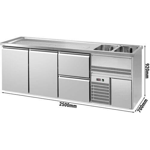 GGM Gastro Biertheke Premium PLUS - 2500x700mm - 2 Türen & 2 Schubladen