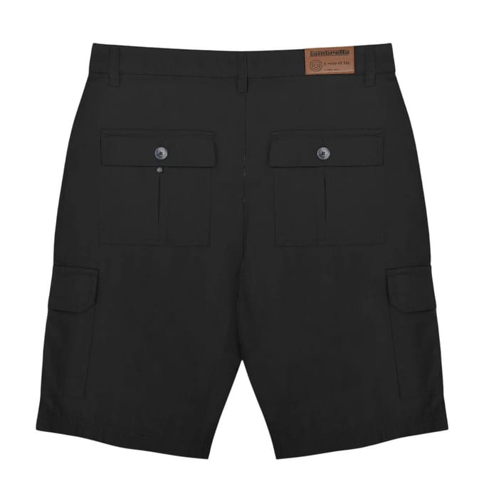 Lambretta Heren Rubber Logo Cargo Shorts (Zwart)