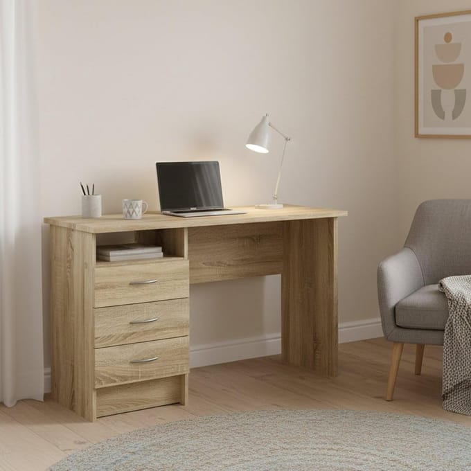 Multifunctioneel Bureau PC Tafel Werkblad Eiken 120x48x72 cm