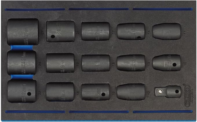 Impact Socket 15 Stuk Set 1/2" Vierkante Aandrijving in EVA Lade