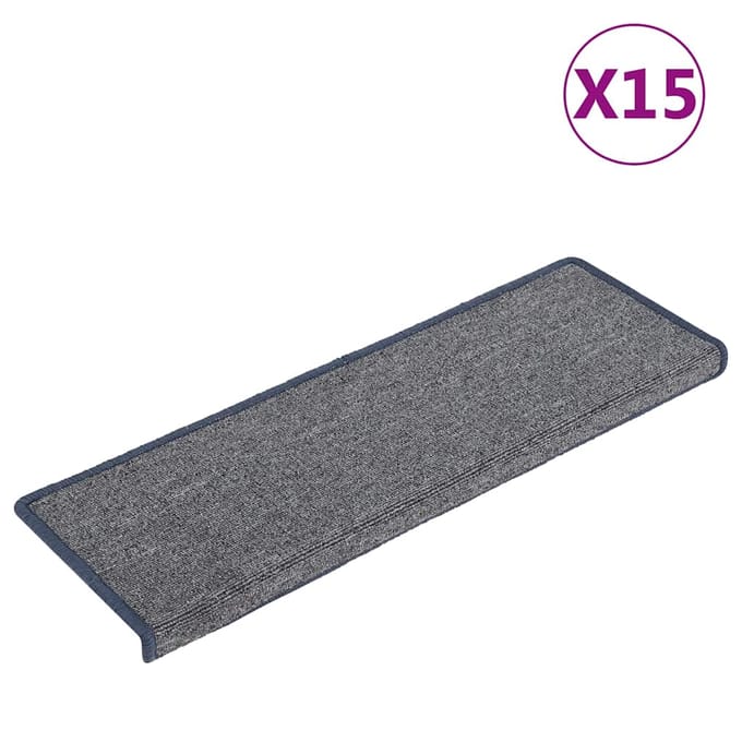 vidaXL - Trapmatten - 15 - st - 65x21x4 - cm - lichtgrijs - en - blauw