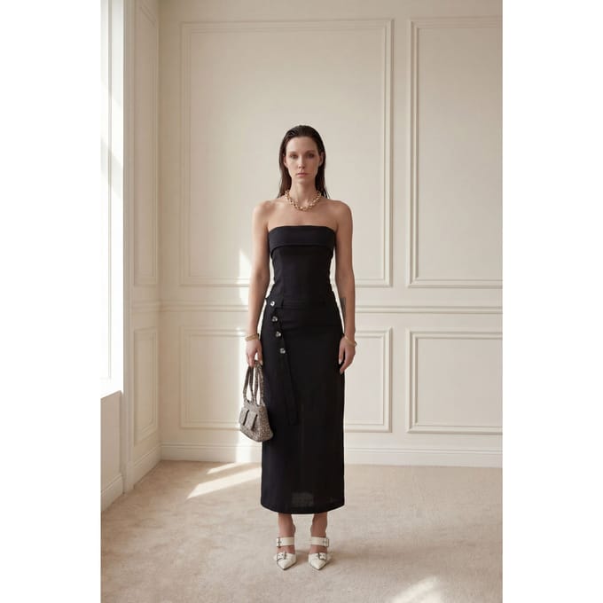 Strapless Maxi-jurk met Ceintuur