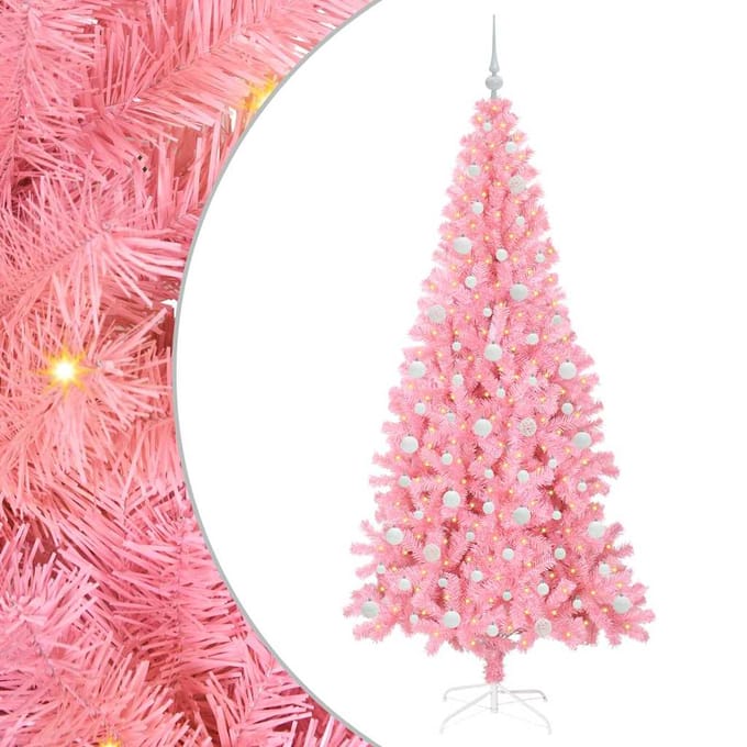vidaXL - Kerstboom - Roze - 210 - cm - PVC