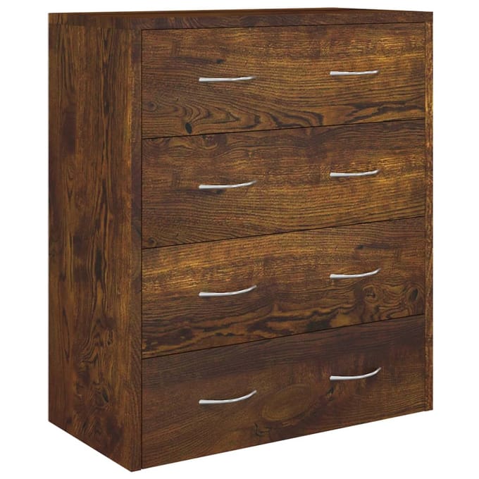 vidaXL - Dressoir - met - 4 - lades - 60x30,5x71 - cm - gerookt - eiken