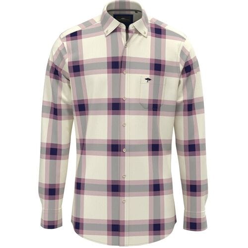Fynch-Hatton Overhemd Big Check Button Down Pale Blush / male