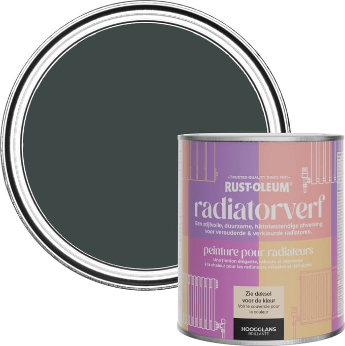 Rust-Oleum Zwart Radiatorverf Hoogglans - Zwart Zand 750ml