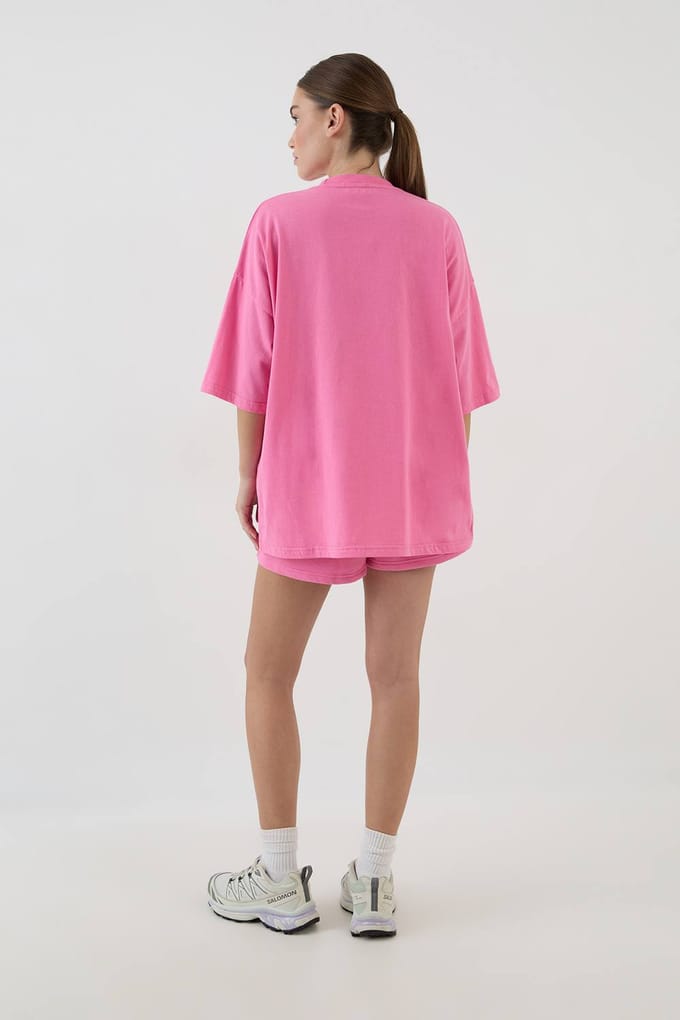 Dames Dsgn Studio Wellness Club Oversized T-shirt | Pink | Maat: Medium