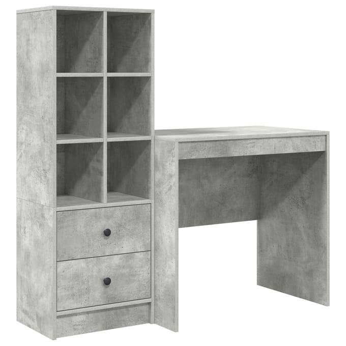 vidaXL - Bureau - Beton - Grijs - 125,5 - x - 50 - x - 127 - cm - 2 - st