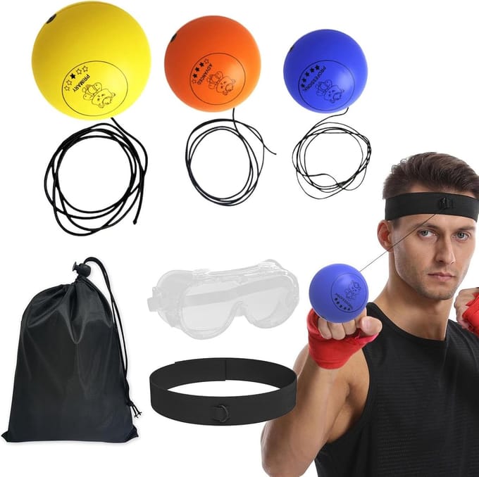 Boksbal set - Reflex bal - Kinderen trainen - Hoofdband verstelbaar - 3 ballen - Multi color