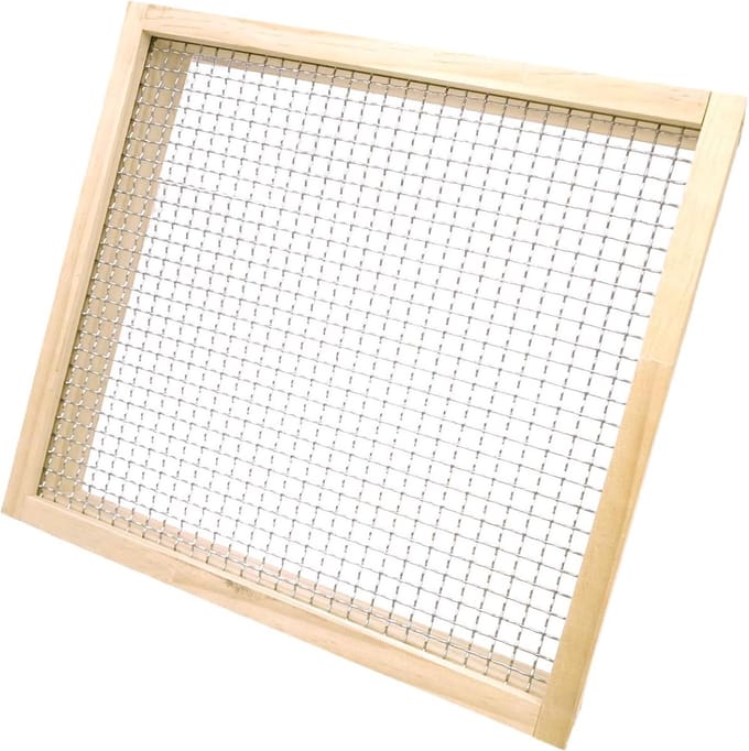 Tuinaarde Zeef - Compost Zeef - Bodem Voorbereiden - Robuust Houten Frame - 34 x 30 cm