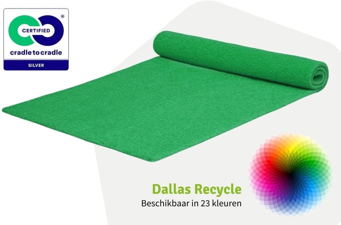 GJ Floors - Basic loper Dallas Recycle | Groen - Breedte x Lengte: 2 meter / 3 meter