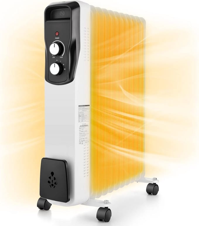 Olieradiator met thermostaat - Heaters - Terrasverwarmers - Praktisch