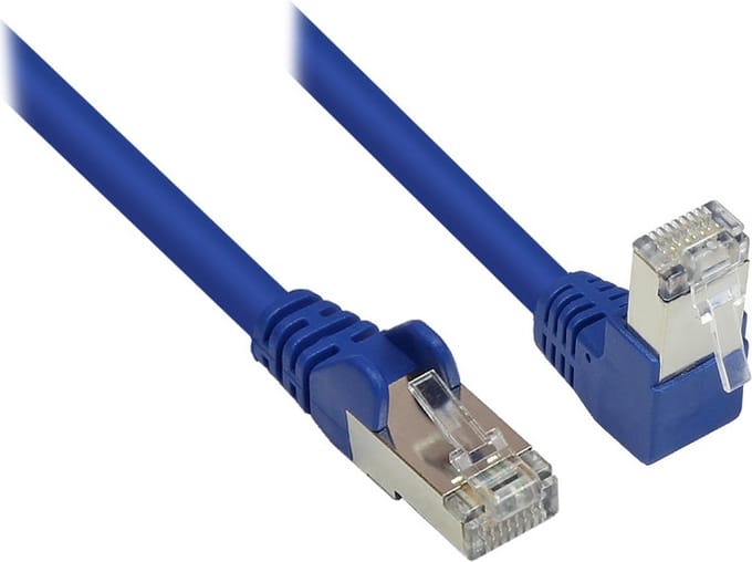 S/FTP CAT6 Gigabit netwerkkabel haaks/recht / blauw - 0,50 meter