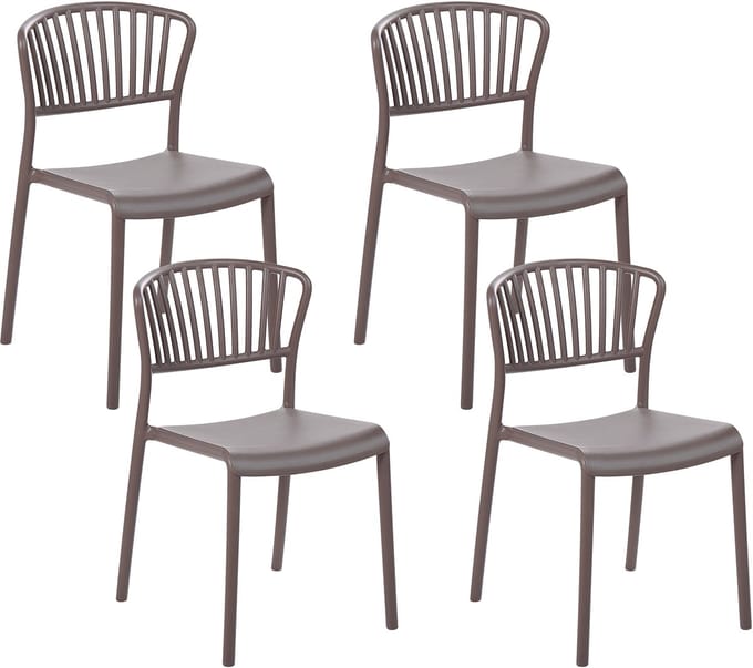 GELA - Tuinstoel set van 4 - Taupe - Polypropyleen