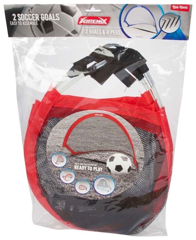 Adrenix Voetbaldoel Pop-up Speelset, Set van 2 Rood
