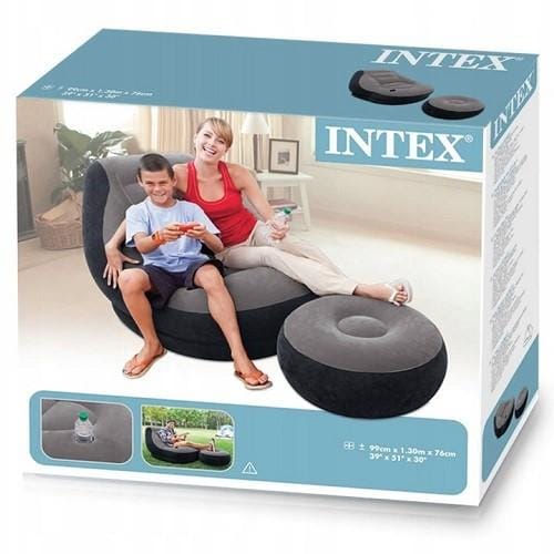 Intex - Opblaasbare stoel - Ultra Lounge met poef - 102 x 137 x 79 cm