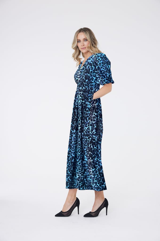 Evelyn Jurk Dierenprint Blauw
