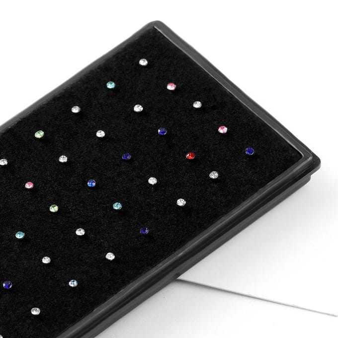 60 stuks stud neusringen bot stud roestvrij staal kleur pin sieraden neus piercing white