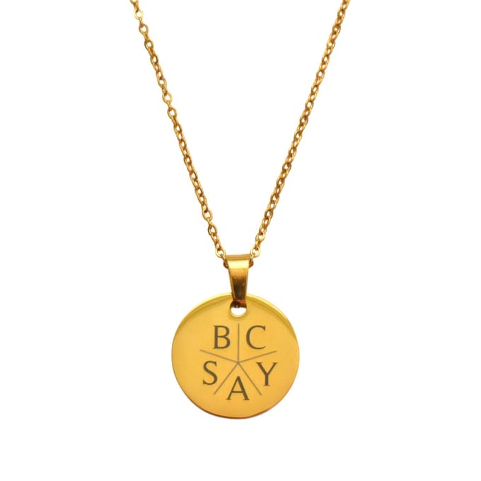 Munt Ketting met 5 Initialen Goud