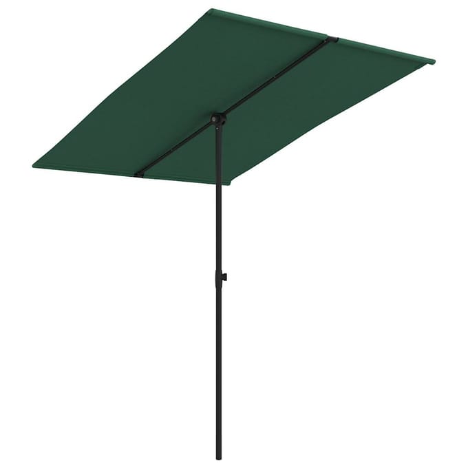 vidaXL - Parasol - met - aluminium - paal - 2x1,5 - m - groen