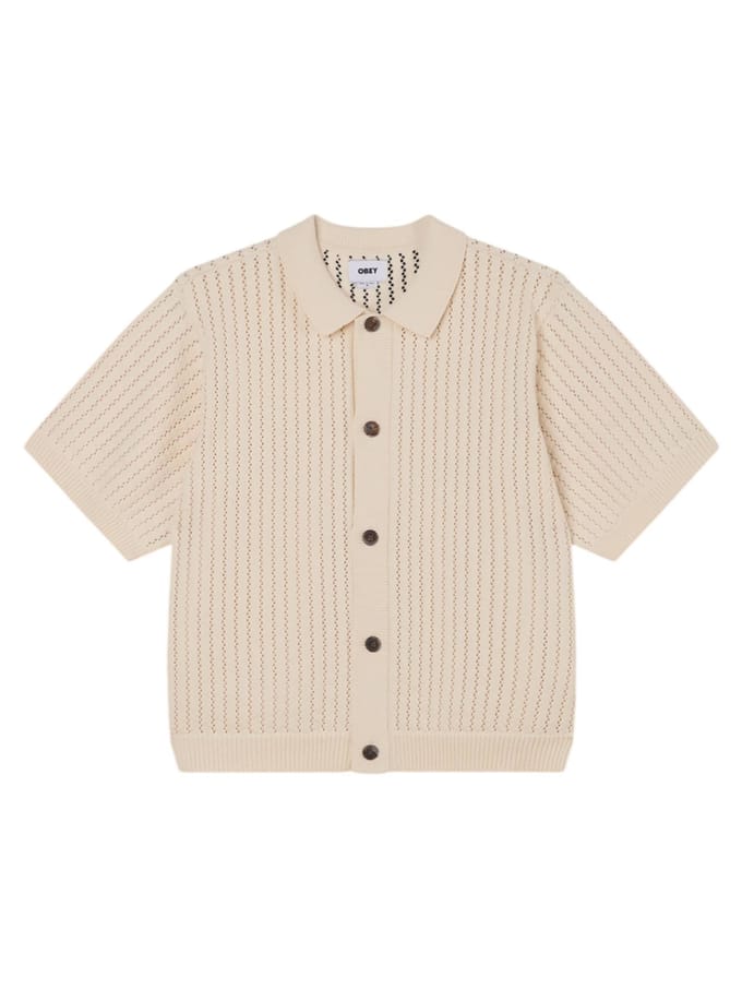 Obey Dez sweater shirt vest korte mouwen met kraag - um elastiek