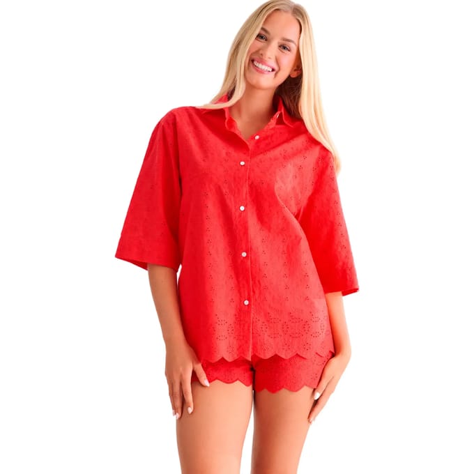 Pyjama-sets Lisca Strandshirt met driekwart mouwen PANAMA