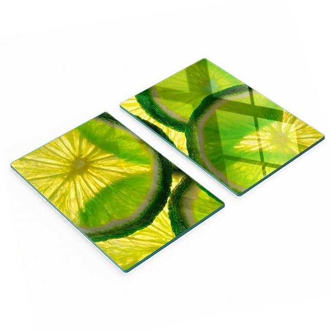 Multifunctionele decoratieve glazen borden met limoenprint 2x40x52 cm